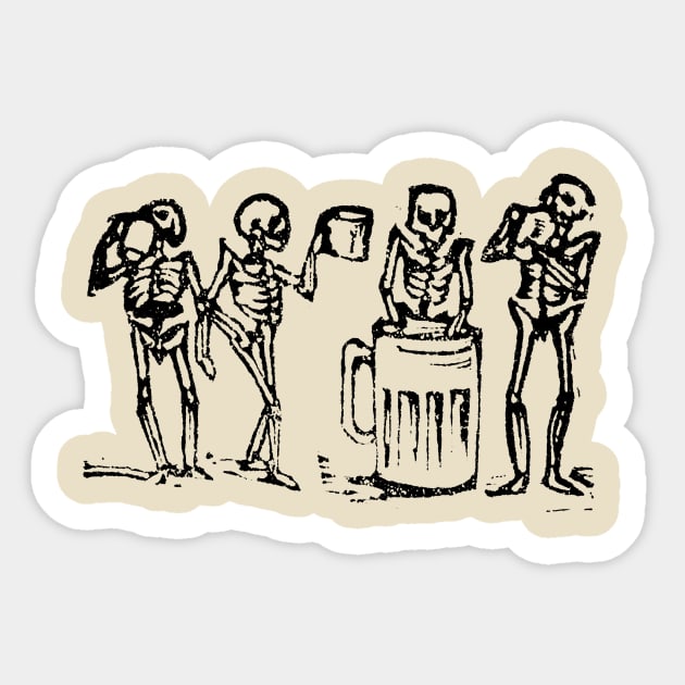 Calaveras borrachas Sticker by vokoban